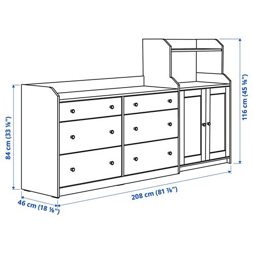 IKEA - HAUGA, konsol, gri, 208x116 cm