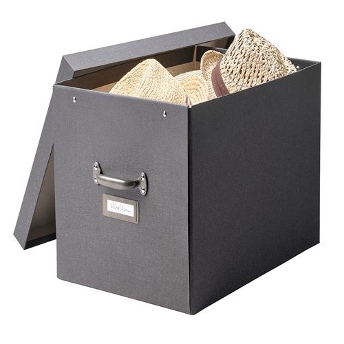 IKEA - TJOG, box with lid, dark grey, 35x56x30 cm