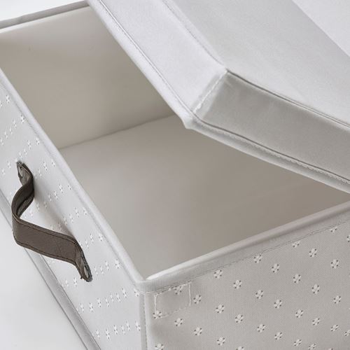 IKEA - BLADDRARE, box with lid, grey, 35x50x15 cm