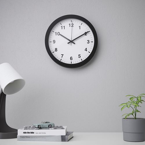 IKEA - TJALLA, wall clock, black, 28 cm