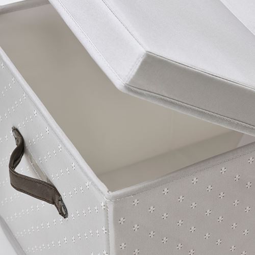 IKEA - BLADDRARE, box with lid, grey, 35x50x30 cm