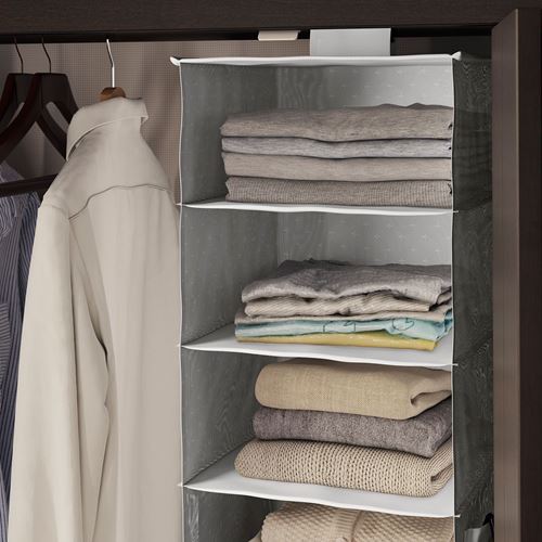 IKEA - BLADDRARE, storage with compartments, grey, 30x30x90 cm