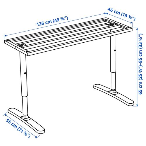 IKEA - BEKANT, underframe for table top, white, 140x60 cm