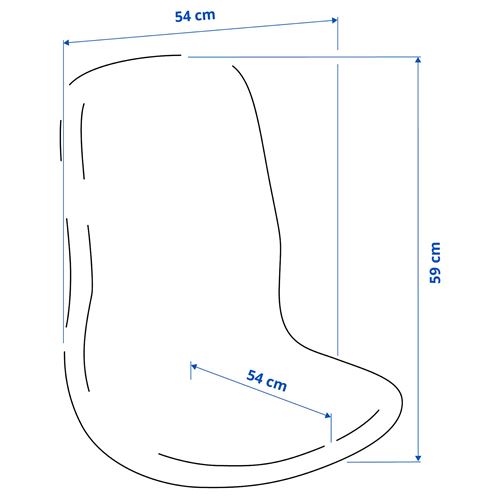 IKEA - LANGFJALL, çalışma sandalyesi oturma yeri, gunnared açık kahverengi-pembe, 54x59 cm
