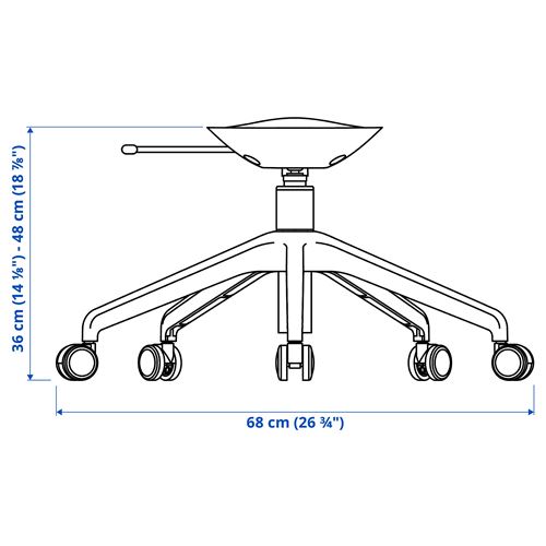 IKEA - LANGFJALL, çalışma sandalyesi iskeleti, siyah