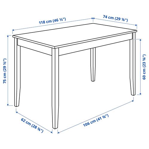 IKEA - LERHAMN, kitchen table, colourless, seats 4