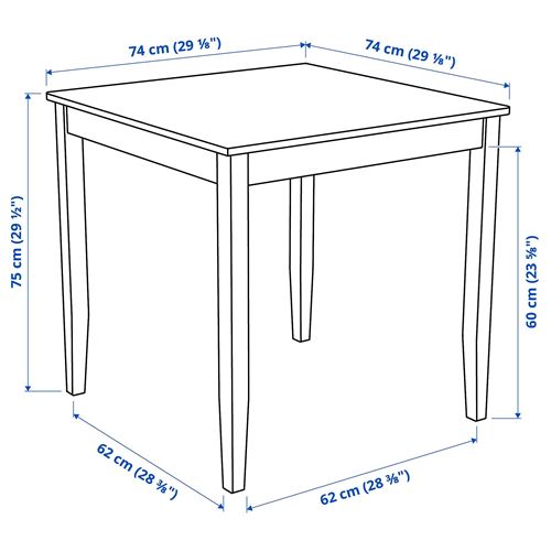 IKEA - LERHAMN, mutfak masası, açık antika vernik-beyaz vernik, 2 kişilik