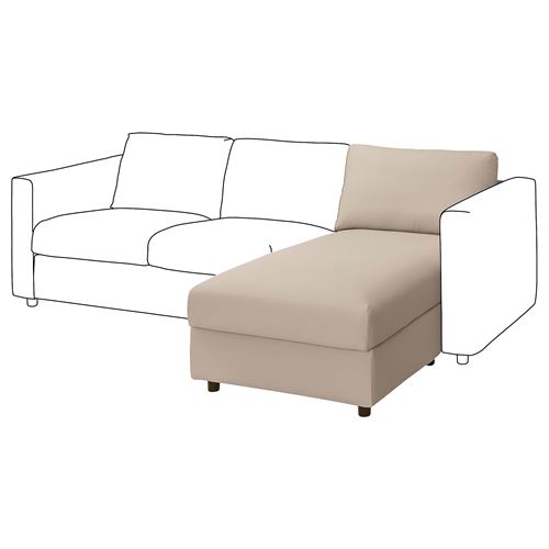 IKEA - VIMLE, cover for chaise longue unit, hallarp beige