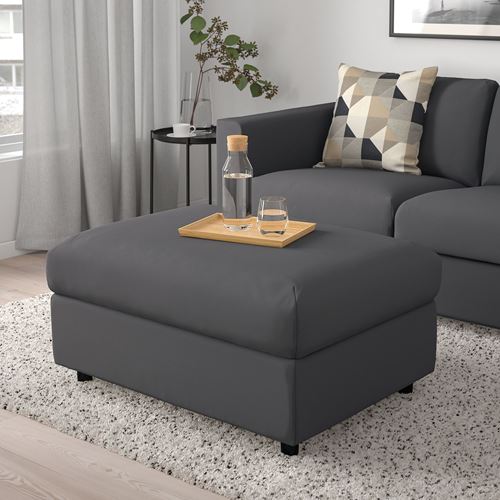 IKEA - VIMLE, pouffe with storage, hallarp grey