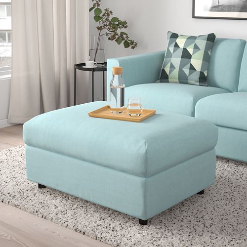 IKEA - VIMLE, pouffe with storage, saxemara light blue