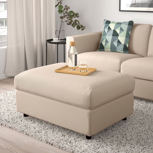 IKEA - VIMLE, pouffe with storage, hallarp beige