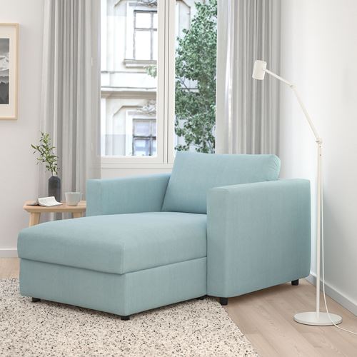 IKEA - VIMLE, chaise longue, saxemara light blue