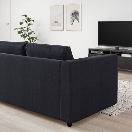 IKEA - VIMLE, 3-seat sofa-bed, saxemara blue/black