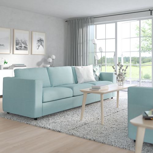 IKEA - VIMLE, 3-seat sofa-bed, saxemara light blue