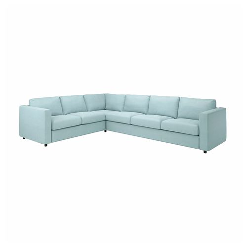 IKEA - VIMLE, 5-seat corner sofa, saxemara light blue