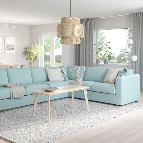 IKEA - VIMLE, 5-seat corner sofa, saxemara light blue