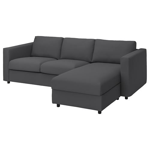 IKEA - VIMLE, 2-seat sofa and chaise longue, hallarp grey