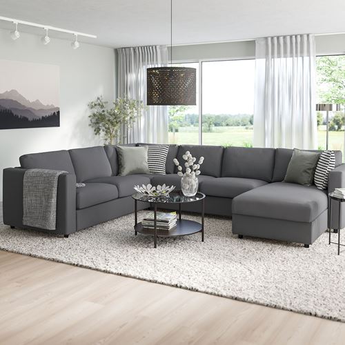 IKEA - VIMLE, 4-seat corner sofa and chaise longue, hallarp grey