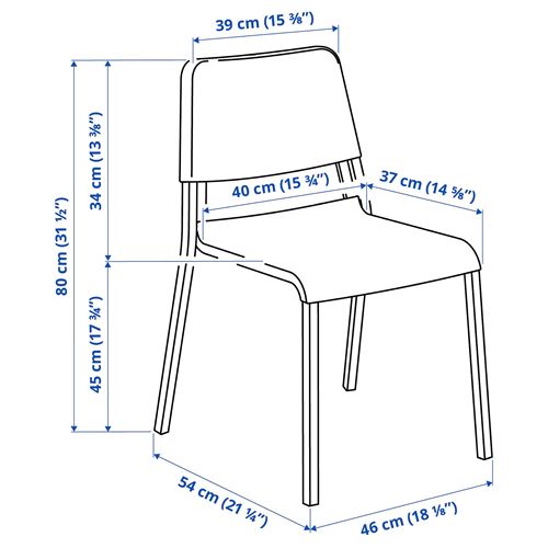 IKEA - TEODORES, plastik sandalye, beyaz