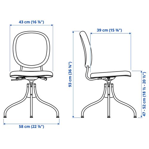 IKEA - BJORKBERGET, office chair, idekulla blue