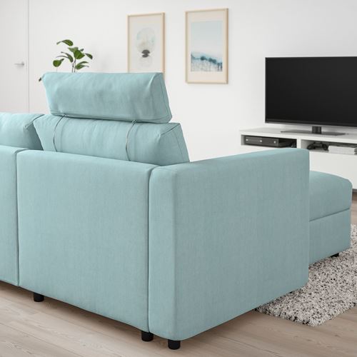 IKEA - VIMLE, 2-seat sofa and chaise longue, saxemara light blue