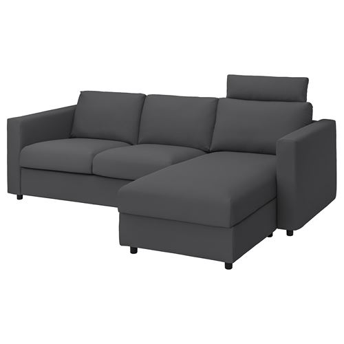 IKEA - VIMLE, 2-seat sofa and chaise longue, hallarp grey