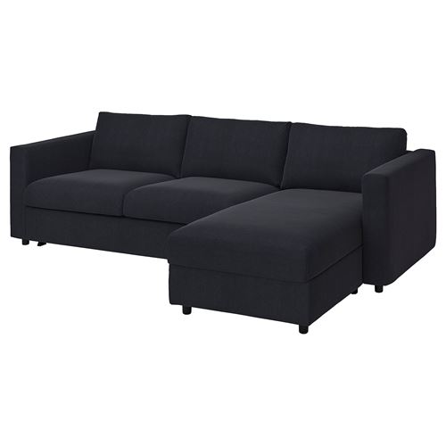 IKEA - VIMLE, corner sofa-bed cover, saxemara blue/black