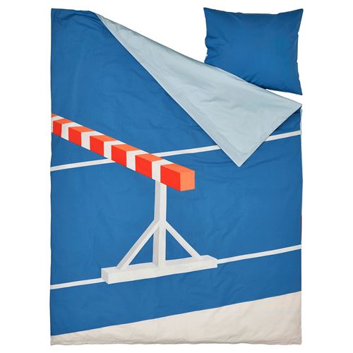 IKEA - SPORTSLIG, kids' bedding set, blue, 150x200/50x60 cm