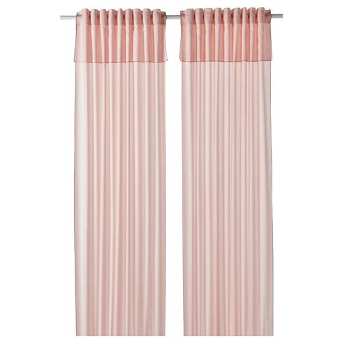 IKEA - MOALISA, background curtain, 1 pair, pink, 145x300 cm