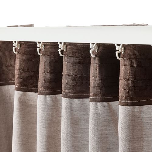 IKEA - HANNALILL, background curtain, 1 pair, light brown, 145x300 cm