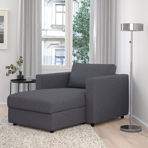 IKEA - VIMLE, chaise longue, Gunnared medium grey