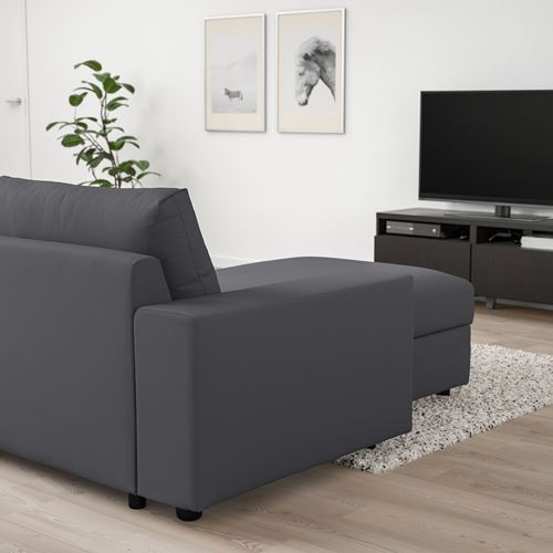 IKEA - VIMLE, 3-seat sofa and chaise longue, hallarp grey