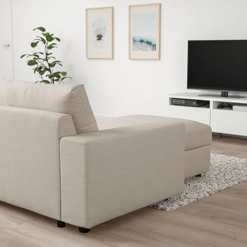 IKEA - VIMLE, corner sofa-bed with storage, Gunnared beige