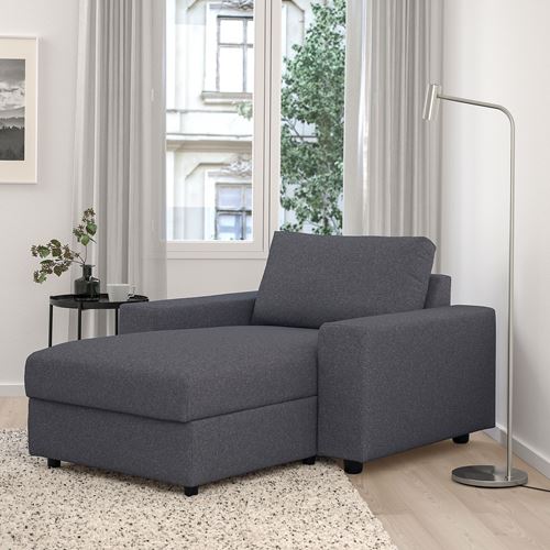 IKEA - VIMLE, chaise longue, Gunnared medium grey