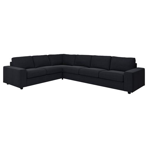 IKEA - VIMLE, 5-seat corner sofa, saxemara blue/black