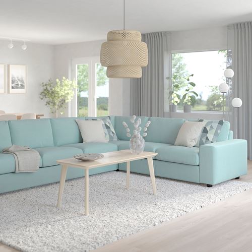 IKEA - VIMLE, 5-seat corner sofa, saxemara light blue