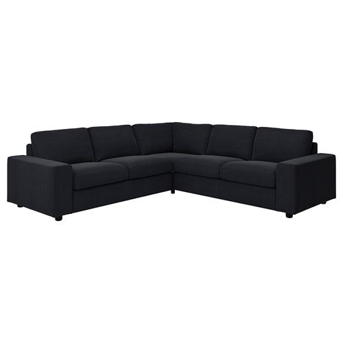 IKEA - VIMLE, 4-seat corner sofa, saxemara blue/black