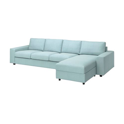 IKEA - VIMLE, 3-seat sofa and chaise longue, saxemara light blue