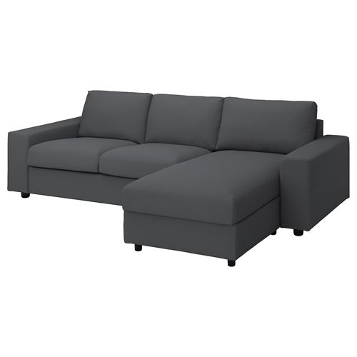 IKEA - VIMLE, 2-seat sofa and chaise longue, hallarp grey