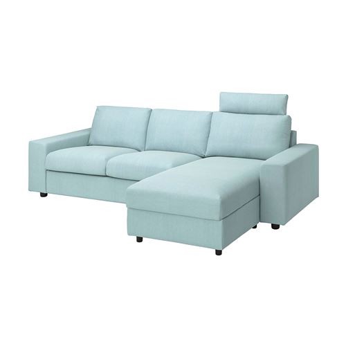 IKEA - VIMLE, 2-seat sofa and chaise longue, saxemara light blue