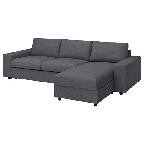 IKEA - VIMLE, corner sofa-bed with storage, Gunnared medium grey