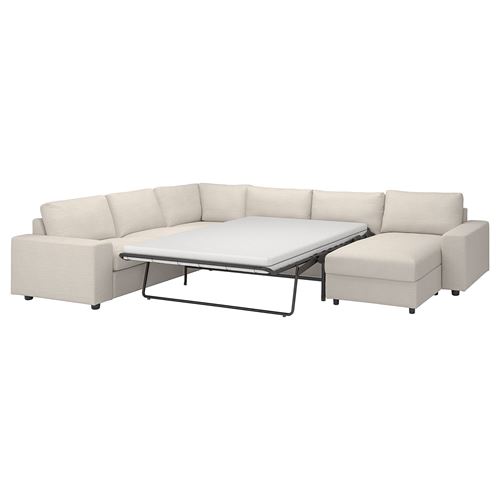 IKEA - VIMLE, 4-seat corner sofa bed and chaise longue, Gunnared beige