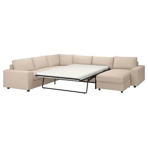 IKEA - VIMLE, 4-seat corner sofa bed and chaise longue, hallarp beige