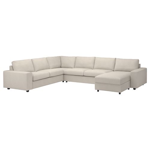 IKEA - VIMLE, 4-seat corner sofa bed and chaise longue, Gunnared beige