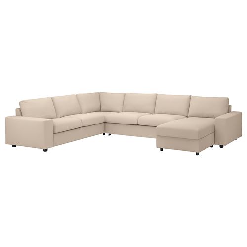 IKEA - VIMLE, 4-seat corner sofa bed and chaise longue, hallarp beige