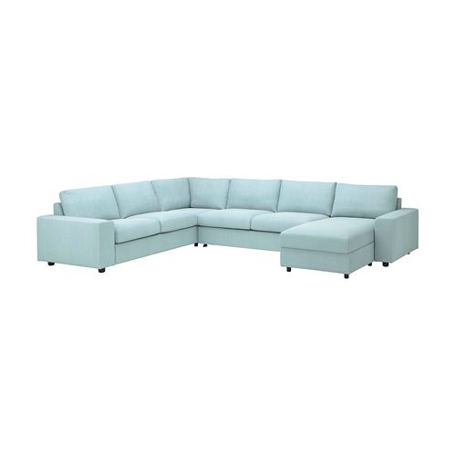 IKEA - VIMLE, 4-seat corner sofa bed and chaise longue, saxemara light blue