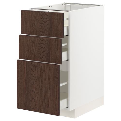 IKEA - METOD/MAXIMERA, base cabinet with drawers, SINARP brown, 40x60 cm