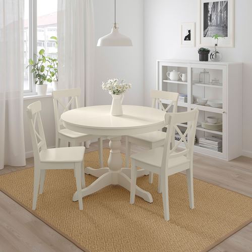 IKEA - INGATORP/INGOLF, yemek masası takımı, beyaz, 4 sandalyeli