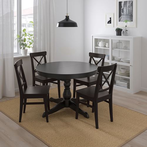 IKEA - INGATORP/INGOLF, dining set, black, 4 chairs