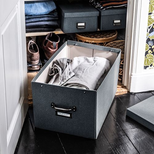 IKEA - TJOG, box with lid, dark grey, 35x56x30 cm